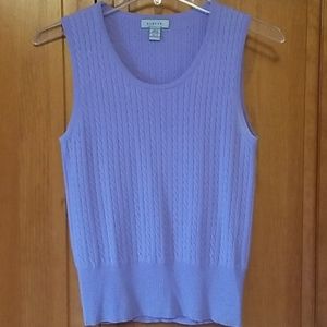 NWOT- 100% cashmere Geneva sleeveless purple top